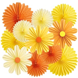 EASY JOY Pack of 11 Daisy Paper Fans Decoration Paper Flowers for Hanging Flowers Paper Party Decoration Set for Wedding Birthday Decoration Table Decoration Baby Shower Spring Summer Decoration