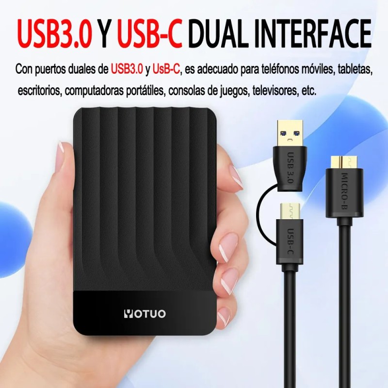 Disco Duro Externo Portátil Yotuo De 1 Tb SY-HDD01-1000 negro