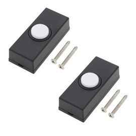 Create idea 2PCS Black Doorbell Switch ABS Plastic Square Push Press Button Switch for Install Doorbell Retro Decorative Switch with Screws 17x24x55mm