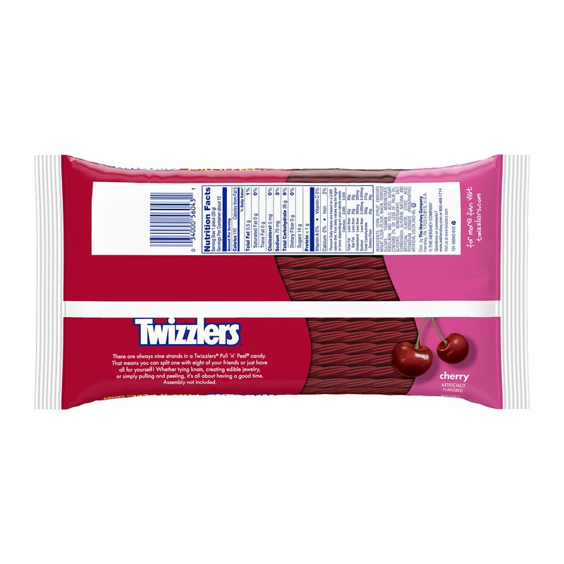TWIZZLERS Pull 'n' Peel Licorice Candy, Cherry, 14 Ounce (Pack