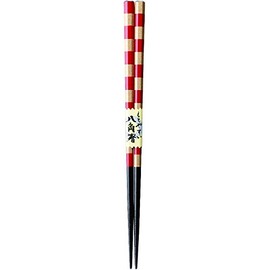 Kawai Chopsticks Dishwasher Safe Octagonal Gold Lattice Red 8.3 inches (21 cm)