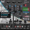 Pyle Wireless DJ Audio Mixer - 3 Channel Bluetooth Compatible