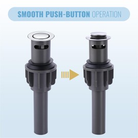 ALEASHA Bathroom Sink Drain with Overflow Vessel Sink Stopper,Pop Up Drain for Bathroom Sink Pop Up Drain Stopper for Hair Catcher,Chrome