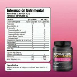 Colágeno Hidrolizado  Ácido Hialurónico y Biotina 500g  50 Servicios  Péptidos de Colágeno  Suplemento Alimenticio  Sin Azúcar  Para Cabello Piel y...