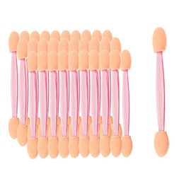 Neuorge 30pcs Disposable Dual Sides Eyeshadow Applicators, Double Head Sponge Brushes Eye Shadow Applicator Tool with Box for Women Girls(2.95inch, Pink)