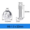 Metuja M6-1.0x30mm Button Head Socket Cap Bolts Screws（50pcs）, Stainless Steel,