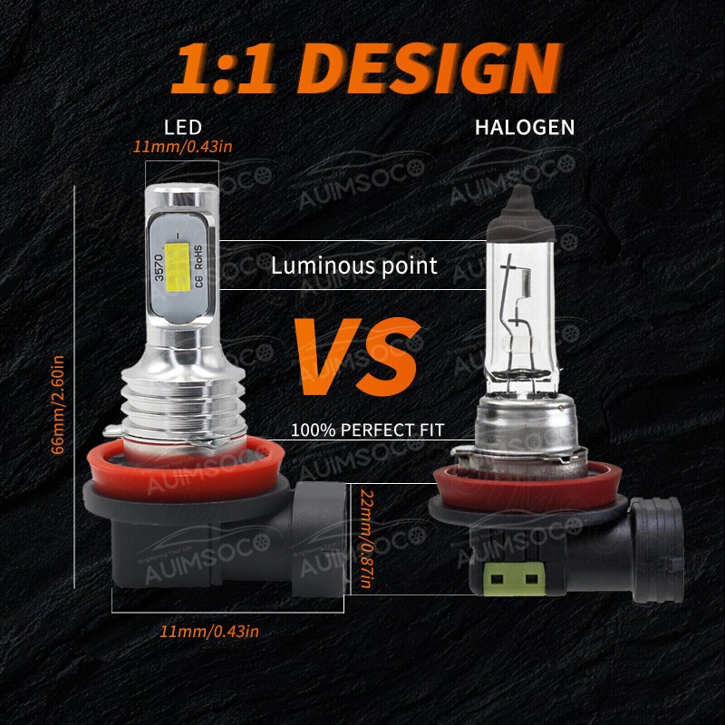 AUIMSOCO 9005 H11 LED Headlights Kit Combo Bulbs 8000K High