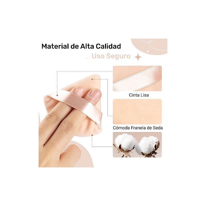 12 Piezas Esponjas Maquillaje Triangular para Polvo, Borlas para Maquillaje