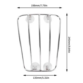 Tomotato Motorcycle Fuel Tank Pannier Rack Shelf, Motorcycle Pannier Rack Front with Strong Suction Cups, Universal Pannier Rack Holder in Retro Style (Silver)