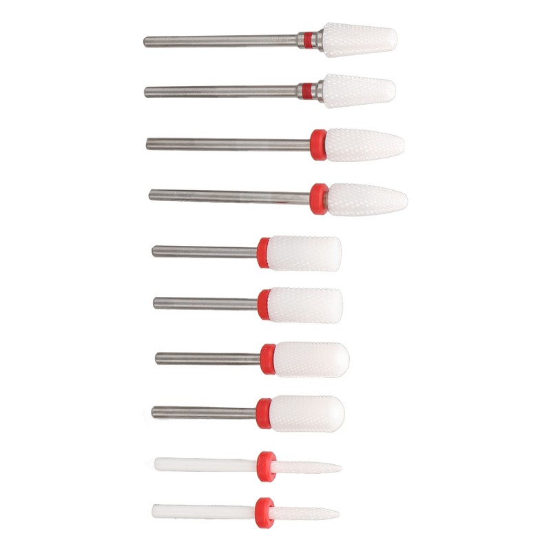 10pcs Nail Art Drill Bits Set Remove Nail Glue Stainless