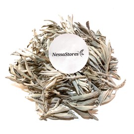 NessaStores 1 oz California White Sage Loose Cluster - All Natural, Ethically Sourced for Home Cleansing, Stress Relief, Aromatherapy & Clearing Negative Energy JC-001