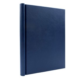 Bindertek Bindertek Faux Leather Springback Thesis Binder - Blue, 1" Spine Width, 150 Sheet Capacity, High-Tension Spring Clamp Style, Perfect for Thesis Work, Legal Documents, Menus, Portfolios, Photography