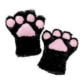 Fxaelian Cosplay Animal Cat Wolf Dog Fox Paws Claws Gloves Costume Accessories A Black