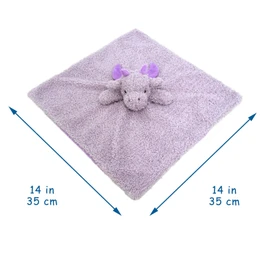 Doindute Baby Purple Dragon Soft Stuffed Animal Security Blanket, Plush Dinosaur Character Lovey Blanket, Baby Shower/Nursery Gift, Newborn Infant Toddler Snuggle Blankie for Boys Girls, 14 Inches
