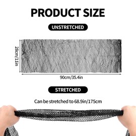African Net Sponge, Nylon Exfoliating Bath Net Cloth Back Scrubber Towels Dead Skin Removal Shower Washcloth Long Body Scrub Cloth for Men & Women (Black)