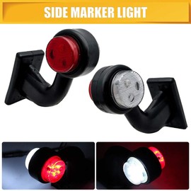 Car Side Light - HugeAuto 2X 12V 6LED ELBOW SIDE MARKER LIGHTS RUBBER LAMP OUTLINE TRAILER TRUCK VAN LORRY