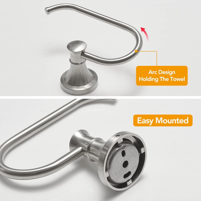 BESy Brushed Nickel Toilet Tissue Paper Holder Brushed Nickel Bathroom