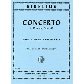 シベリウス: バイオリン協奏曲 ニ短調 Op.47/フランチェスカッティ編/インターナショナル・ミュージック社/ピアノ伴奏付ソロ楽譜