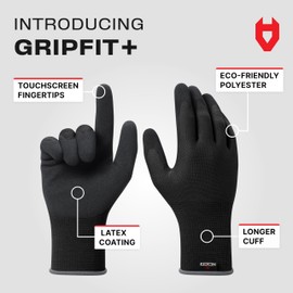 NoCry Men Gardening Gloves - Rubber Garden Gloves for Men Touchscreen and Strong Grip Garden Gloves for Men Weeding Garden Gloves; Size Medium