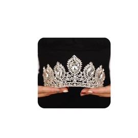 JWICOS Vintage Crystal Tiara Crown Baroque Silver Tiara Headband Wedding Hair Accessories Crown for Women Wedding Tiara Headpiece for Halloween Prom Birthday Party (Silver)