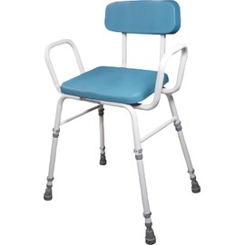 Aidapt Multi-Use Perching Stool.4 in 1 Configuration,Comfy Padded Seat&Back,Height Adjustable,Push Pin Assembly,Supplied Flat Packed,No Tools Needed,Mobility,Disability,Elderly,Surgery Recovery