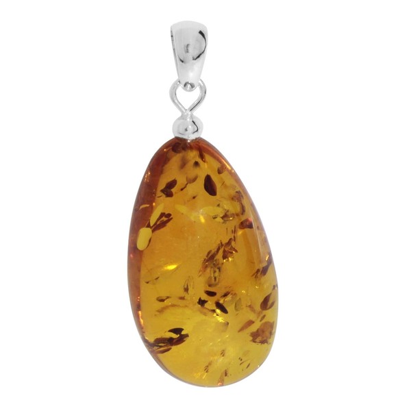 Pendant drop approx. 34 mm long - 925/000 silver amber.