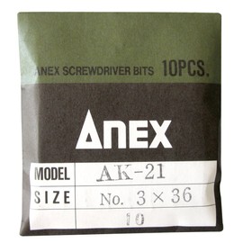 ANEX AK-21 Bit Single Head Manual Impact 0.3 inch (8 mm) Hex + 3x36 10 Bag