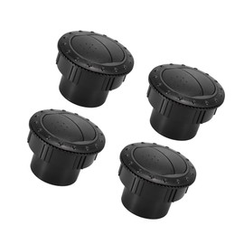 Motoforti Universal Round AC Air Outlet Vent Louvered Dashboard Electroplate Knob, for RV Pickup Bus Boat Yacht Caravan, ABS, 60mm, Black, 4Pcs