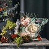 Apelt Cushion Polyester Turquoise/Multi-Coloured, 46 x 46 x 0.5 cm