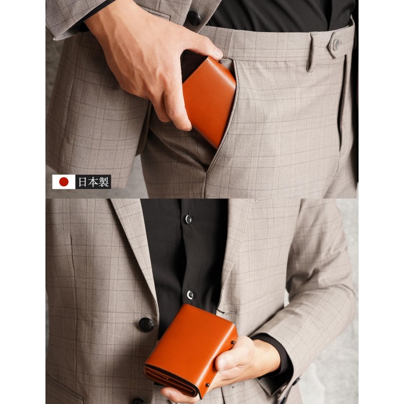Tochigi Leather Wallet, Men's, Bifold Wallet, Made in Japan, Box-shaped