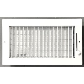 12" x 6" Adjustable Blade Sidewall Ceiling Register Vent Cover Diffuser Heavy Duty Stamped Steel (Listed Size is for Duct Opening or Inside Measurement, Outside Surface 13.8" x 8"))