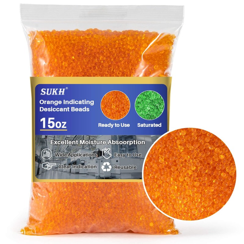 Sukh Orange Silica Desiccant Beads 430G - Indicating Silica Gel