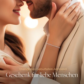 CDE Infinity Bracelet 925 Silver Women's with Zirconia Birthstone Bracelets Adjustable Bracelet Women's Jewellery Mother's Day Valentine's Day Birthday Christmas Gifts for Women Girlfriend Mum,