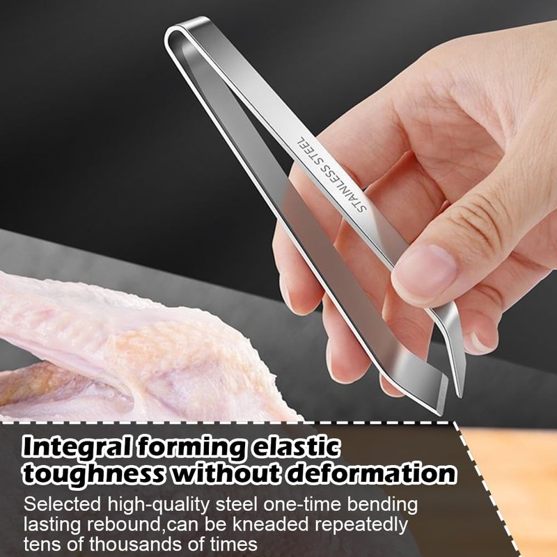 2 PCS Professional Fish Bone Tweezers,Stainless Steel Fish Bone Remover