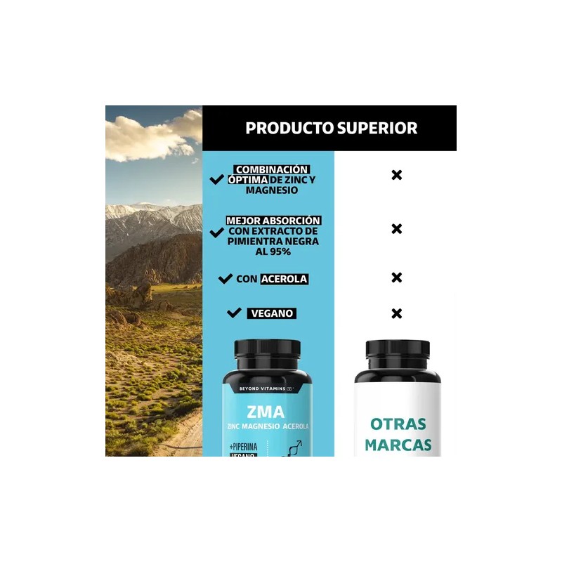 Zinc Magnesio Acerola Zma Piperina Pimienta Negra Máxima Absorción Complex