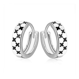 RoseJeopal Hoop Earrings 925 Silver for Women, Silver Small Hoop Earrings with Zirconia, Cartilage Hoop Earrings Huggie Hoop Earrings for Girls 10 mm, Sterling Silver, Cubic Zirconia