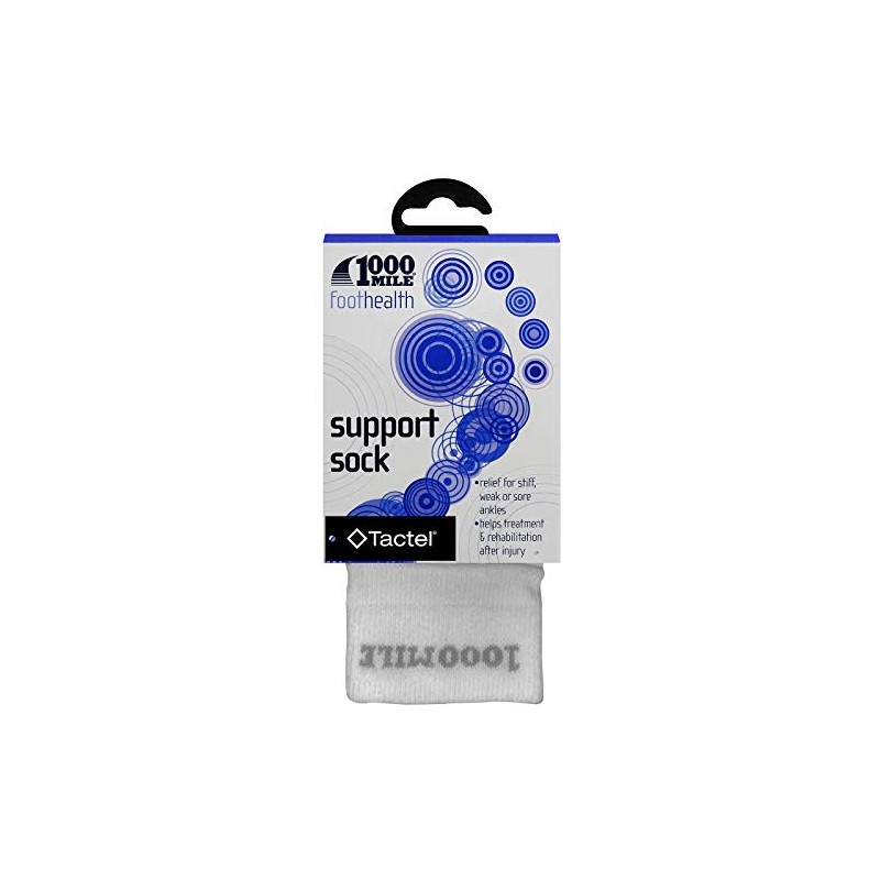 1000 Mile Tactel Mens White Foot Ankle Support Compression Tactel