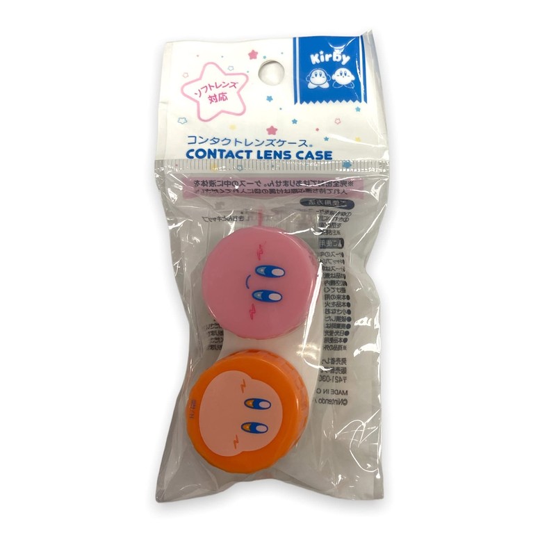 Kirby of the Stars コンタクトレンズケース ソフトレンズ用ジップバッグ付き (ポップ)