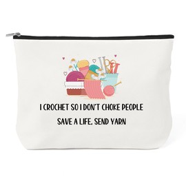 Funny Crochet Gifts for Crocheters Friends Cosmetic Bag Makeup Bags Gifts for People Who Like Knitters Knitting Present for Women Christmas Birthday Thanksgiving Gift for Crocheters Women