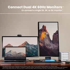 CalDigit Thunderbolt 4 Element Hub - Universal Multi-Port Hub, 4X 4/USB4 Ports, USB 3.2 Gen2 10Gb/s Single display up to 8K or Dual 4K 60Hz Displays, 60W Charging with 0.8m Cable