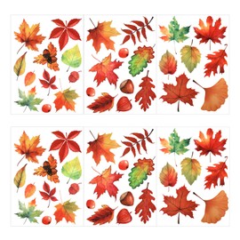 56 Pcs Fall Window Clings, Fall Window Decals for Autumn Glass Home Thanksgiving (6 Sheets)