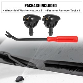 X AUTOHAUX 3pcs Front Windshield Wiper Washer Nozzle Spray Jet Kit 28931-3S500 for Nissan Frontier 1998-2004 for Xterra 2000-2004