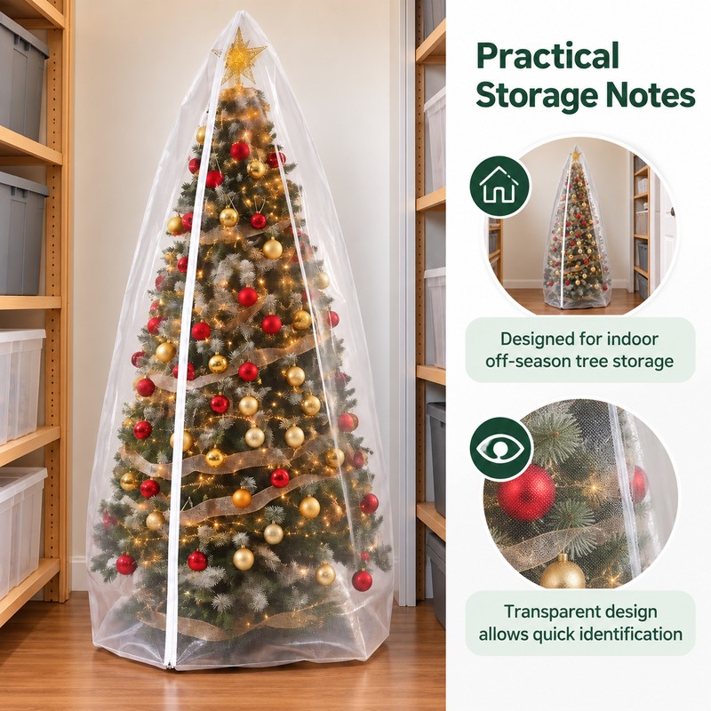 Transparent Christmas Tree Storage Bag for Artificial Trees – Thick