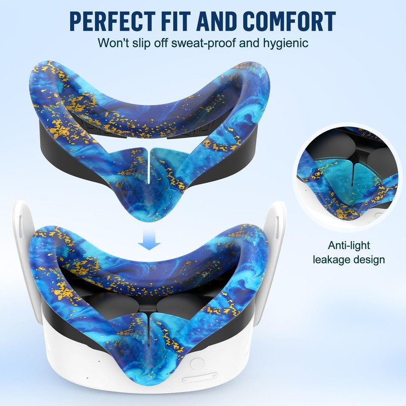 Silicone Cover Set Compatible with Meta Quest 3S Accessories, VR
