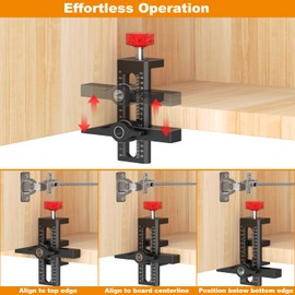 Sinpiode Cabinet Door Mounting Jig with Quick Edge Positioner – Adjustable Cabinet Door Installation Jig for Frameless & Face Frame Cabinets, Aluminum Cabinet Hardware Tool for Precise Alignment