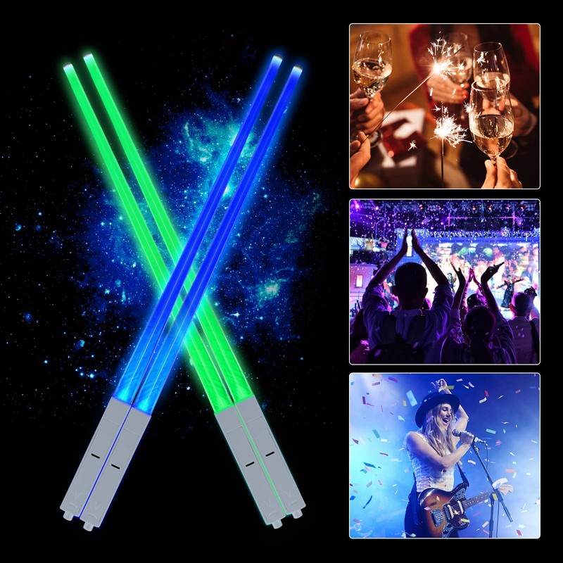 Swetup 2 Pairs of Luminous Chopsticks, Light Chopsticks, LED Lightsaber
