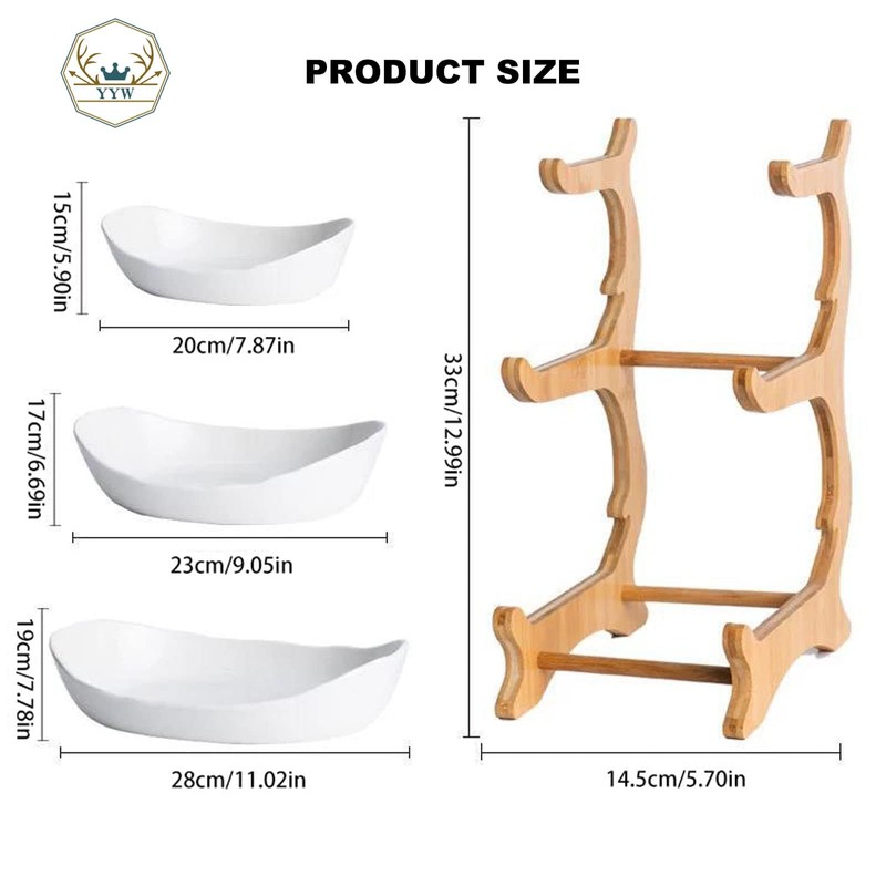 YYW 3 Tier Fruit Basket, White Ceramic Fruit Bowl for