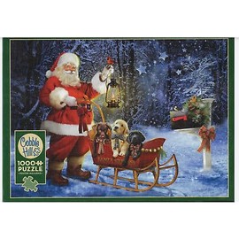 Cobble Hill Santa's Puppy Sleigh Ride Jigsaw Puzzle, 1000 Pieces