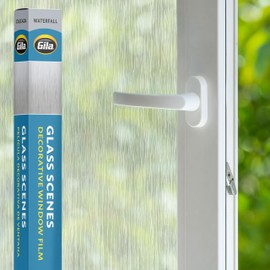 Gila® Glass Scenes Waterfall Privacy Decor Window Film Static Cling No Glue No Adhesive 3ft x 6.5ft (36in x 78in) (19.5 sq ft)