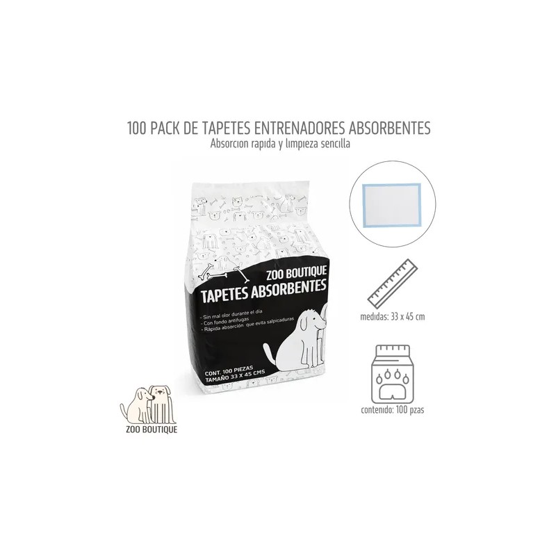 Paños Absorbentes Pañales Tapete Perro Entrenadores 100 Pz